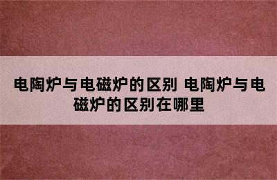 电陶炉与电磁炉的区别 电陶炉与电磁炉的区别在哪里